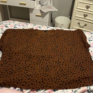 Brown and Black Polka Dot Top